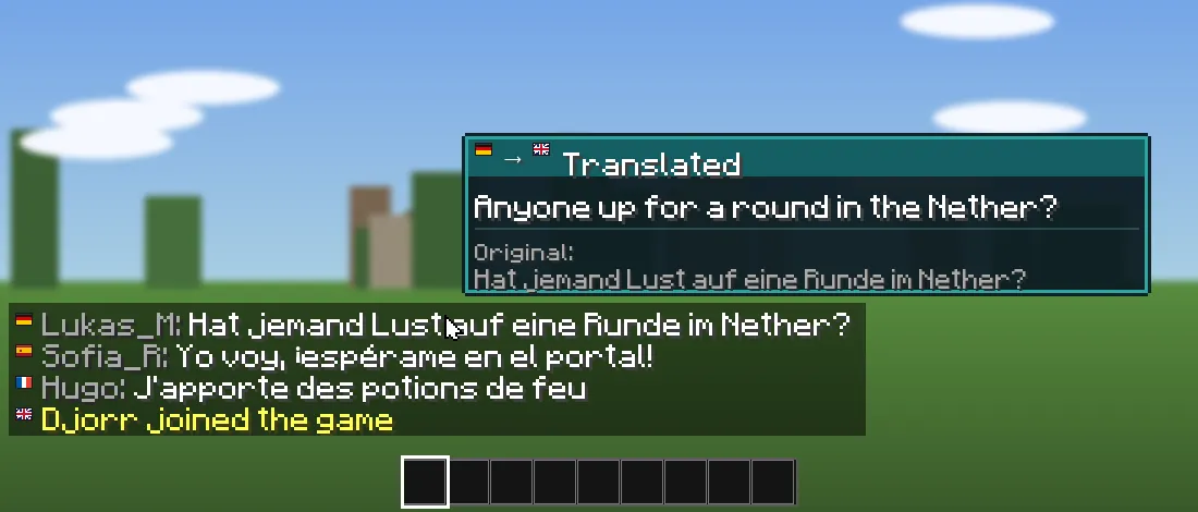 Translation on hover